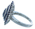 Sterling Silver Blue White Cubic Zirconia Ring Size 6-3/4 AS54986